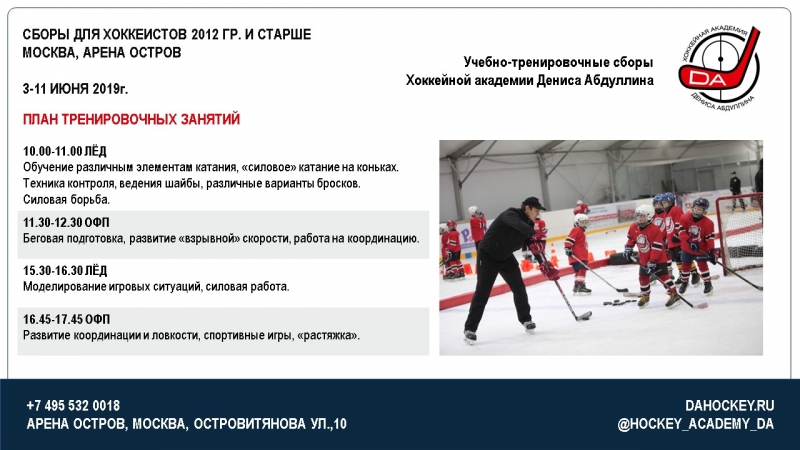 Сборы Хоккейной академии Дениса Абдуллина Москва Остров