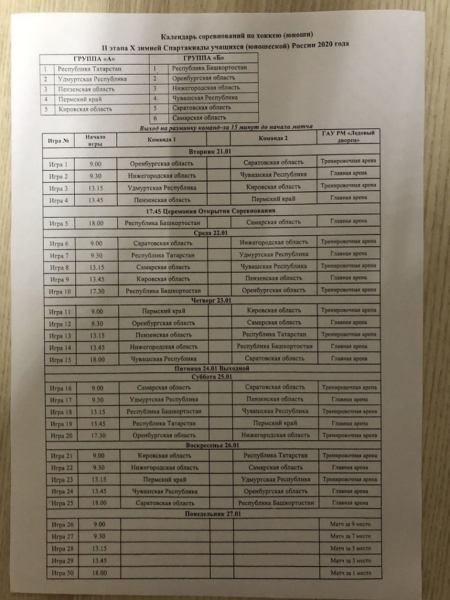 календарь игр Саранск ПФО1