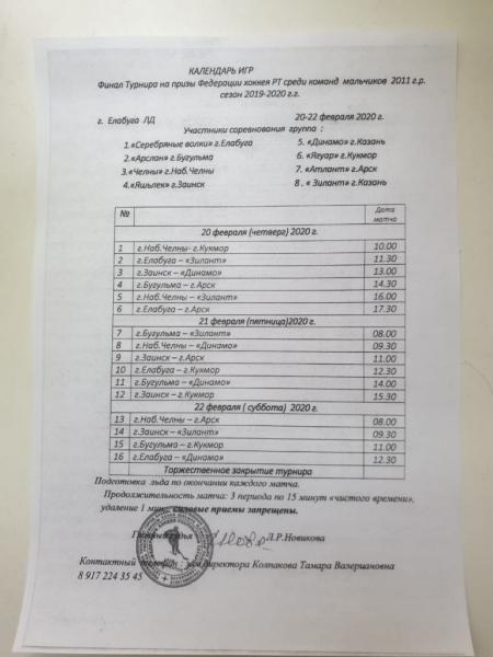 Расписание игр ФХРТ_ФИНАЛ